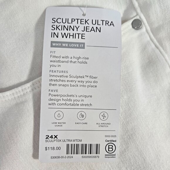 ATHLETA Officecore Mob Wife BOHO Minimalist Skulptek Ultra Skinny Jean Size 24X. - Picture 8 of 16